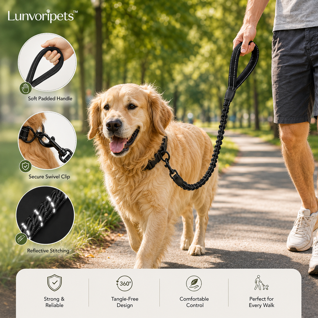 Lunvoripets™ Reflective Padded Handle Dog Leash