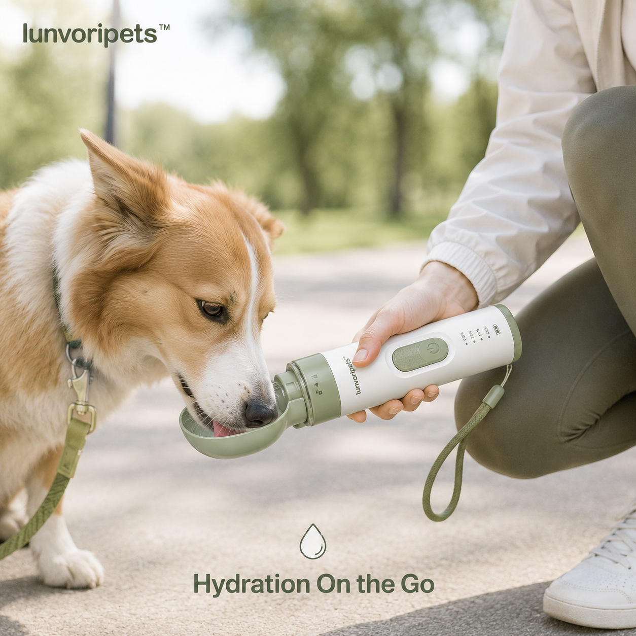 Lunvoripets™ Leakproof Portable Pet Water Bottle with Foldable Drinking Bowl
