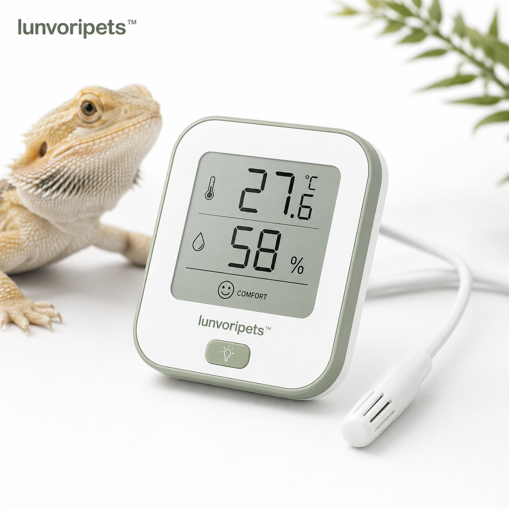 Lunvoripets™ Digital Reptile Terrarium Thermometer & Hygrometer with Probe Sensor