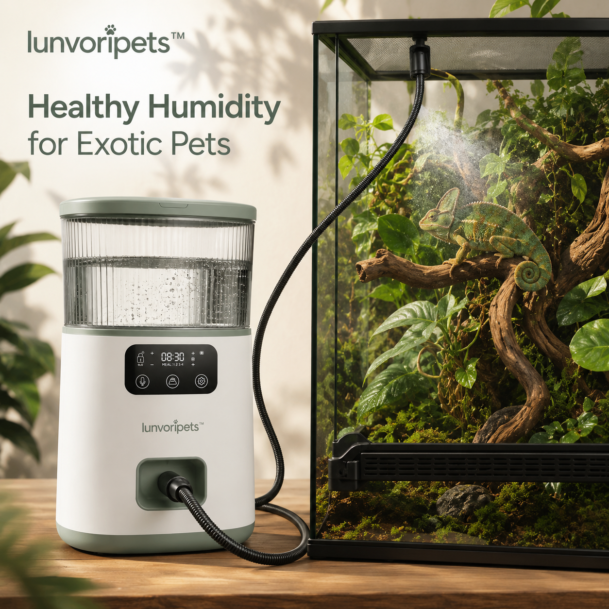 Lunvoripets™ Reptile Terrarium Humidifier with Fine Mist, Flexible Hose & Large Water Tank