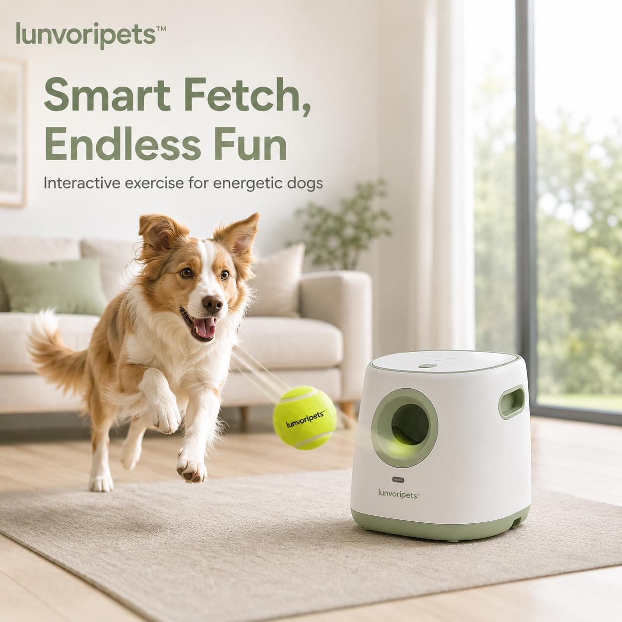 Lunvoripets™ Smart Automatic Dog Ball Launcher with 3 Distance Settings & Motion Sensor